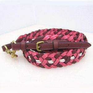 Coach NWT $150 Interchangeable Strap Weaving 624 Pink Burgundy Brass RET…